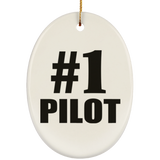 Number One #1 Pilot - Oval Ornament