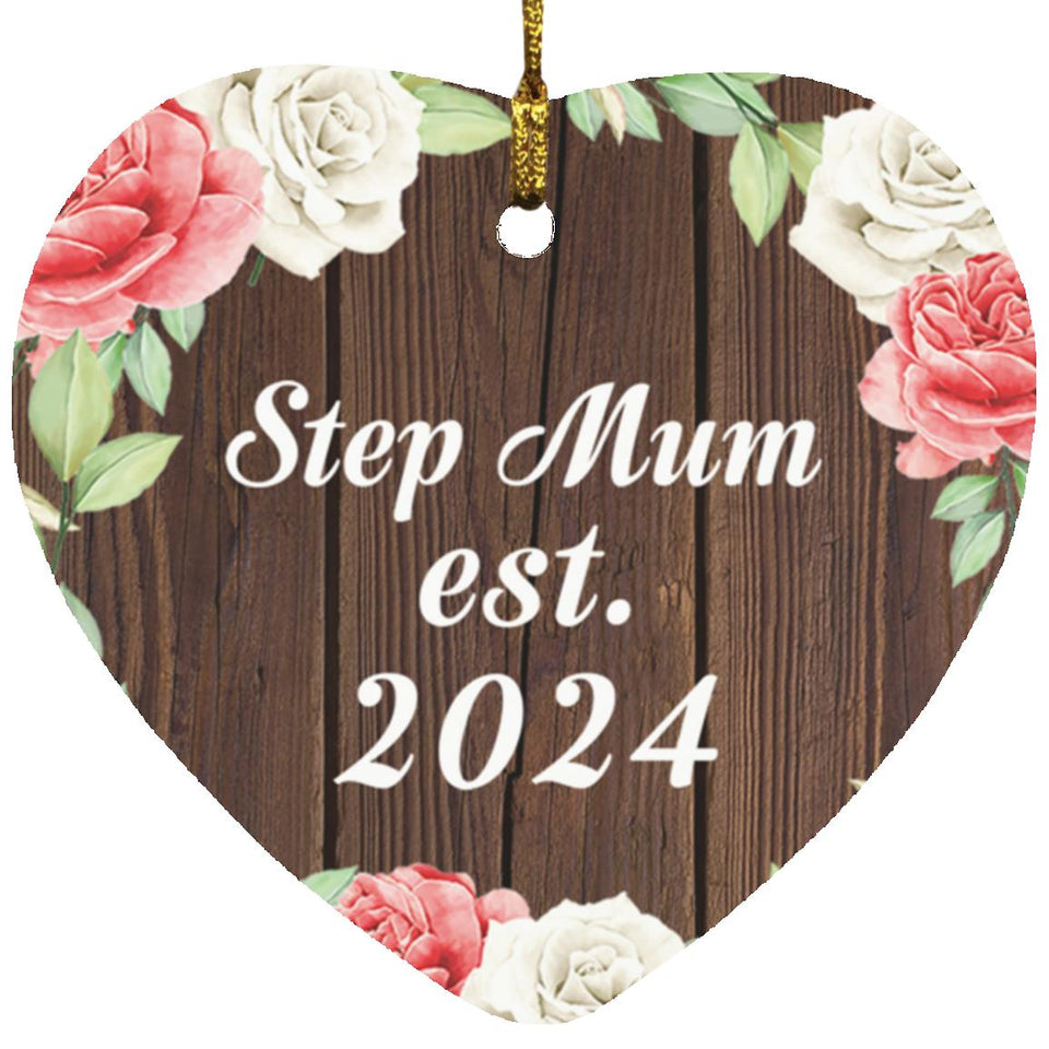 Step Mum Established Est. 2024 - Heart Ornament A