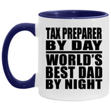 Tax Preparer By Day World's Best Dad By Night - 11oz Accent Mug Purple