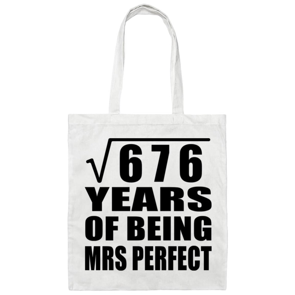 26th Anniversary Square Root of 676 Years of Mrs Perfect - Tote Bag White