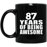 87th Birthday 87 Years Of Being Awesome - 11 Oz Coffee Mug Black