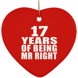 17th Anniversary 17 Years Of Being Mr Right - Heart Ornament