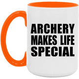 Archery Makes Life Special - 15oz Accent Mug Orange
