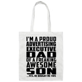 Proud Advertising Executive Dad Of Awesome Son - Tote Bag White