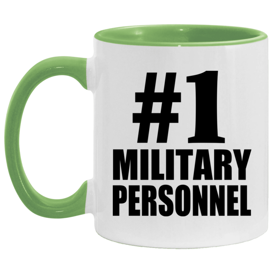 Number One #1 Military Personnel - 11oz Accent Mug Green