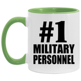 Number One #1 Military Personnel - 11oz Accent Mug Green