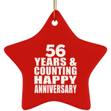 Happy 56th Anniversary 56 Years & Counting - Star Ornament