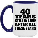 40th Anniversary 40 Years Still In Love After These Years - 15oz Accent Mug Purple
