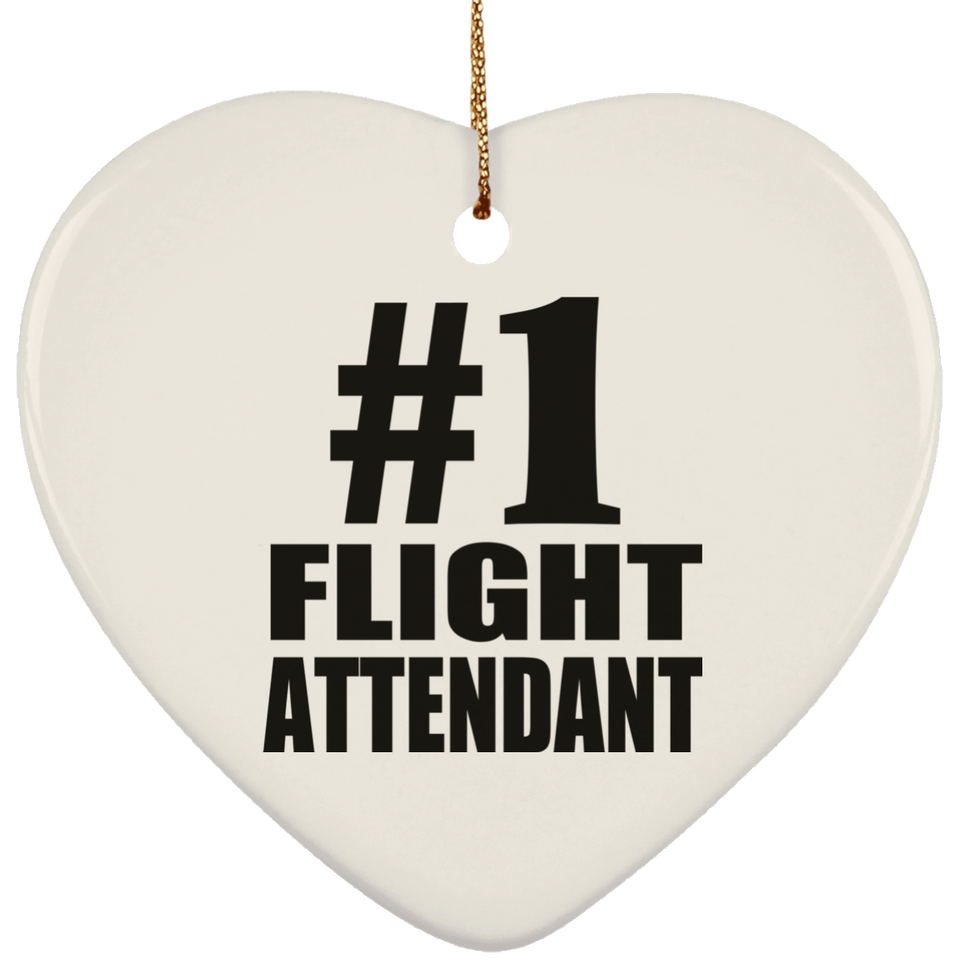 Number One #1 Flight Attendant - Heart Ornament