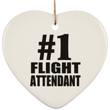 Number One #1 Flight Attendant - Heart Ornament
