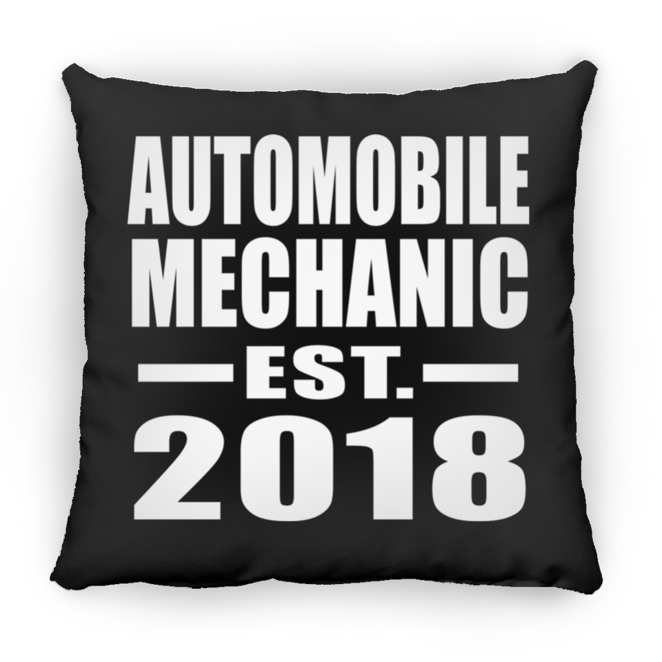 Automobile Mechanic Established EST. 2018 - Throw Pillow Black