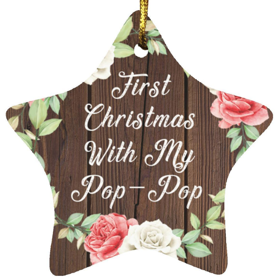 First Christmas With My Pop Pop - Star Ornament A