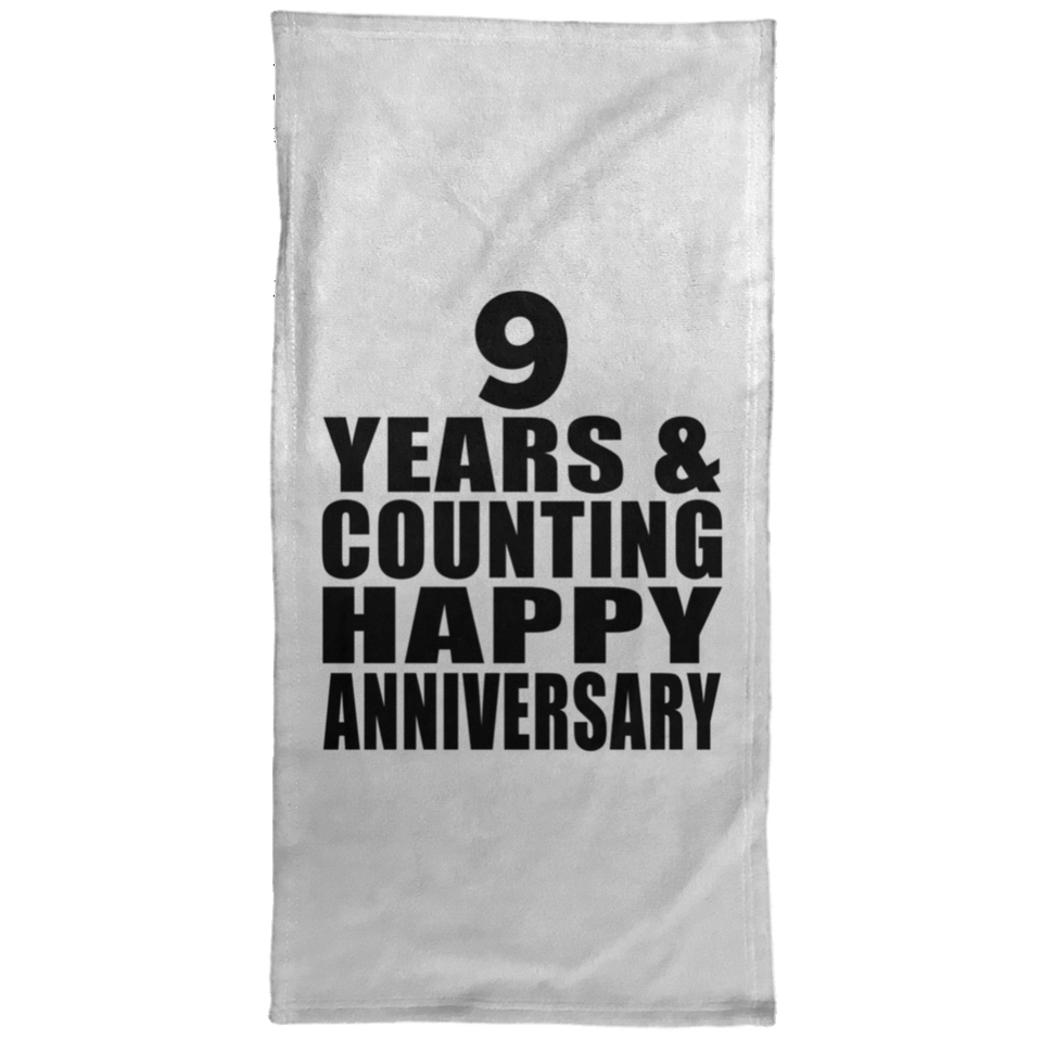 Happy 9th Anniversary 9 Years & Counting - Hand Towel