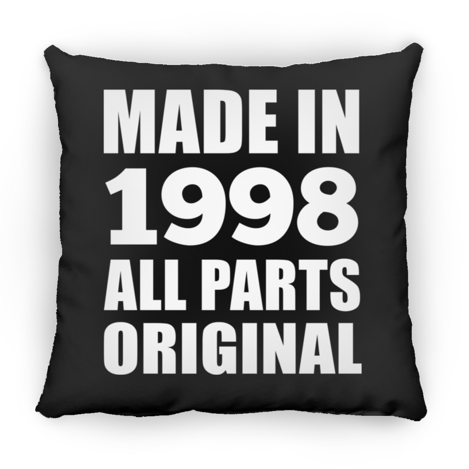 26th Birthday Made in 1998 All Parts Original - Throw Pillow Black