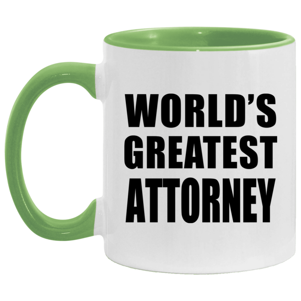 World's Greatest Attorney - 11oz Accent Mug Green