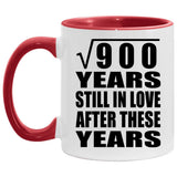 30th Anniversary Square Root of 900 Years Still In Love - 11oz Accent Mug Red