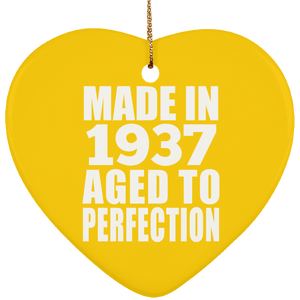 87th Birthday Made In 1937 Aged to Perfection - Heart Ornament
