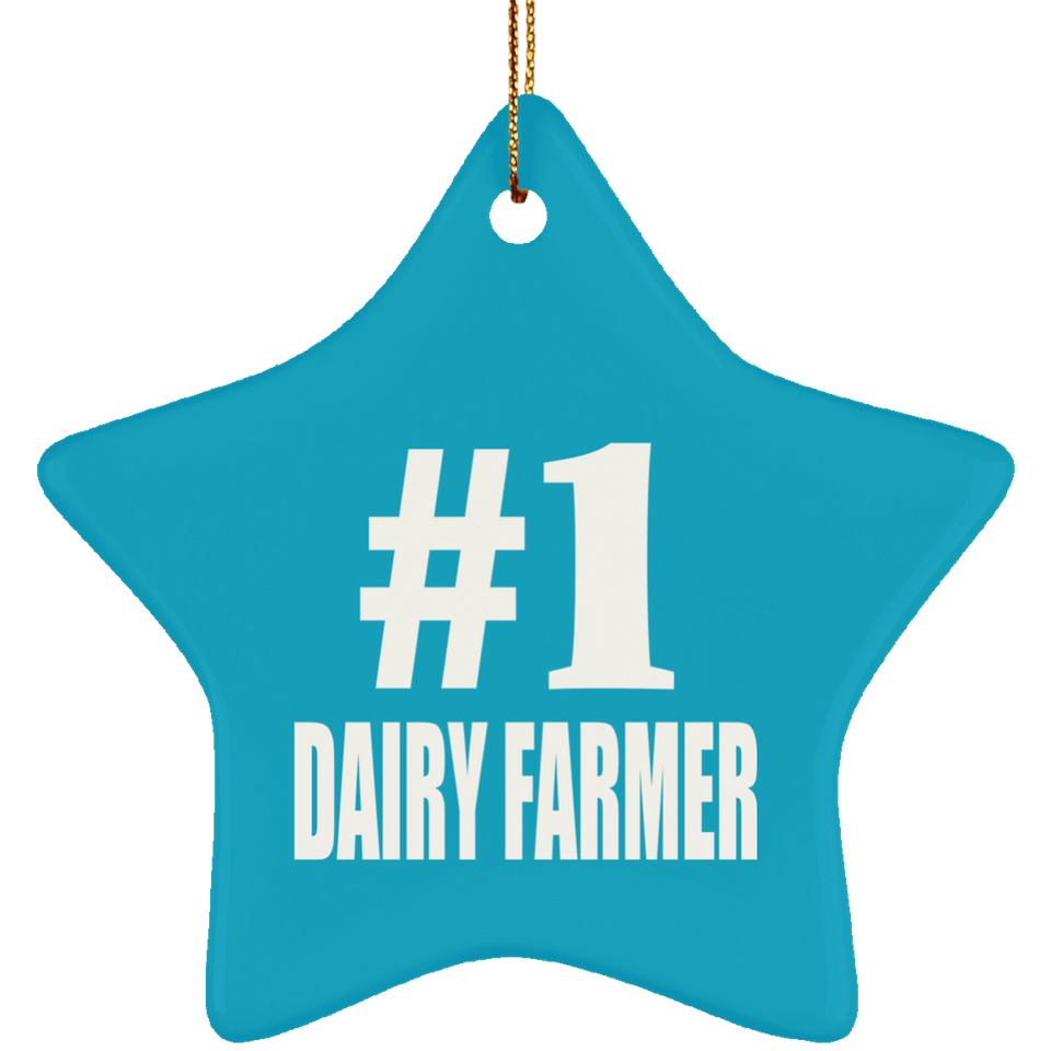 Number One #1 Dairy Farmer - Star Ornament