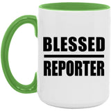 Blessed Reporter - 15oz Accent Mug Green
