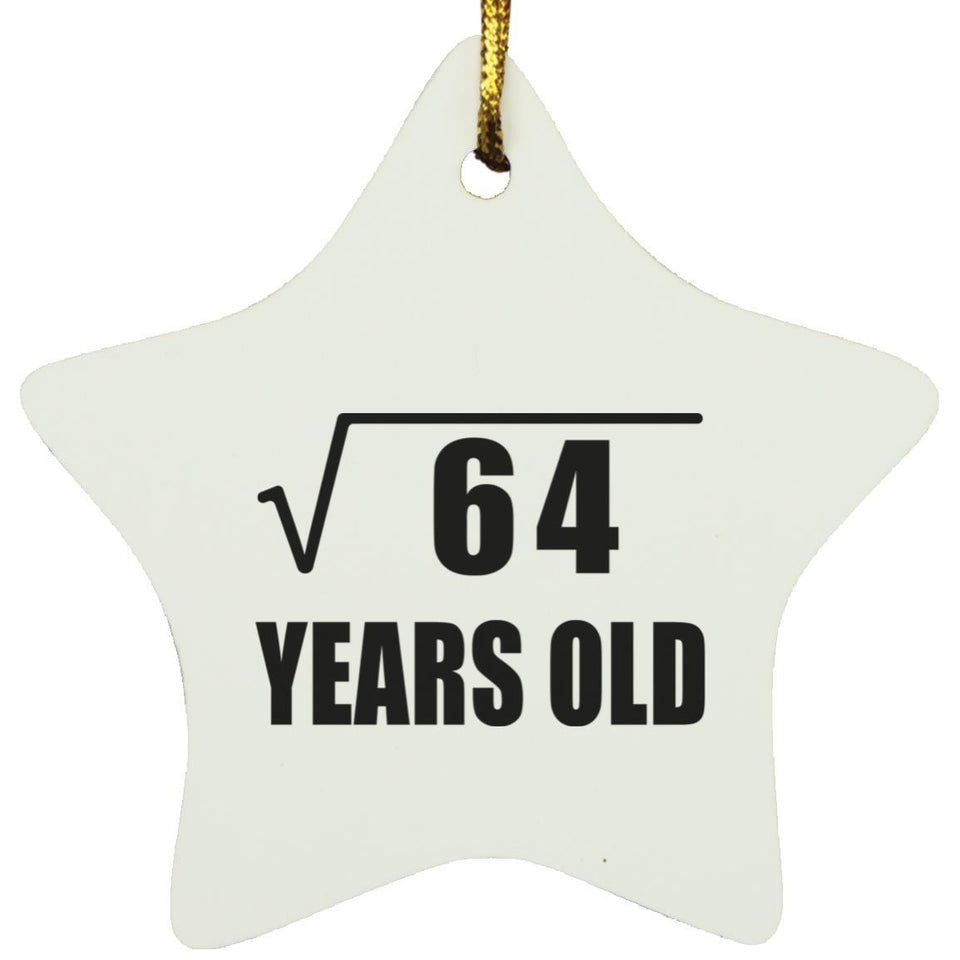 8th Birthday Square Root of 64 Years Old - Star Ornament