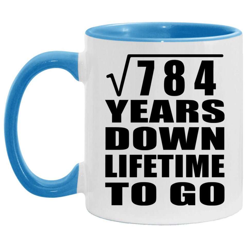 28th Anniversary Square Root of 784 Years Lifetime To Go - 11oz Accent Mug Blue