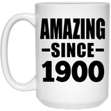 124th Birthday Amazing Since 1900 - 15oz Coffee Mug