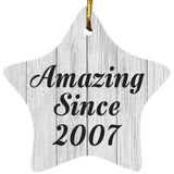 17th Birthday Amazing Since 2007 - Star Ornament F