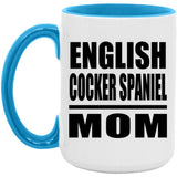 English Cocker Spaniel Mom - 15oz Accent Mug Blue
