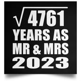 69th Anniversary Square Root of 4761 Years As Mr & Mrs 2023 - Poster Square