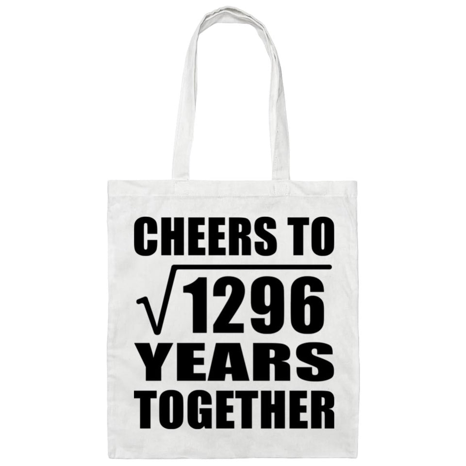 36th Anniversary Cheers To Square Root of 1296 Years Together - Tote Bag White