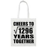 36th Anniversary Cheers To Square Root of 1296 Years Together - Tote Bag White