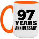 97th Anniversary 97 Years Anniversary - 15oz Accent Mug Orange