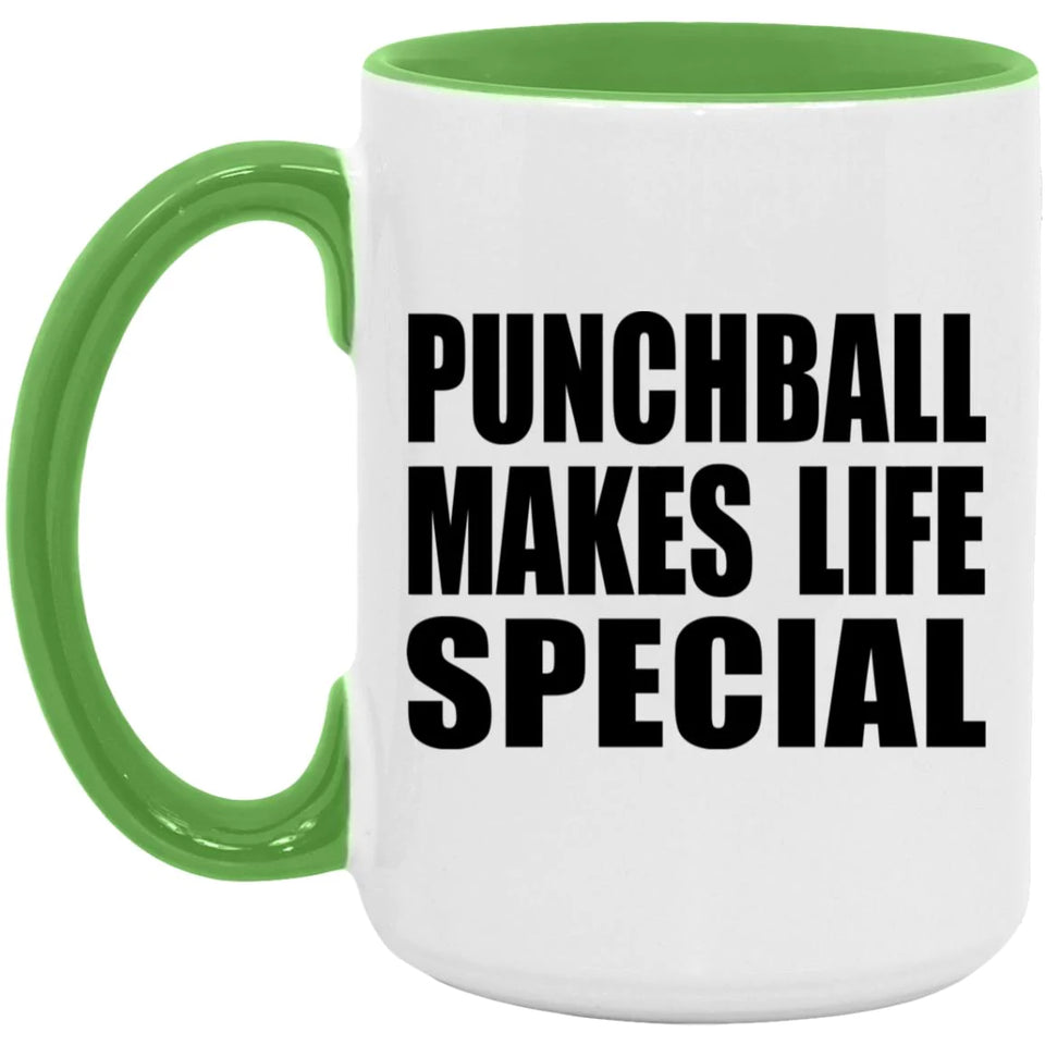Punchball Makes Life Special - 15oz Accent Mug Green