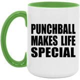 Punchball Makes Life Special - 15oz Accent Mug Green