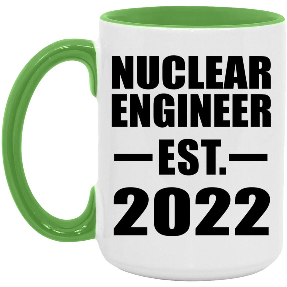 Nuclear Engineer Established EST. 2022 - 15oz Accent Mug Green
