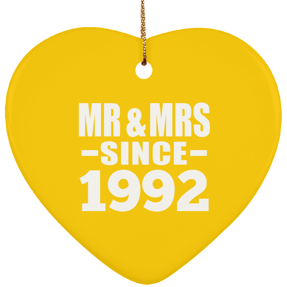 32nd Anniversary Mr & Mrs Since 1992 - Heart Ornament