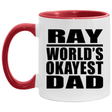 Ray World's Okayest Dad - 11oz Accent Mug Red