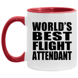 World's Best Flight Attendant - 11oz Accent Mug Red