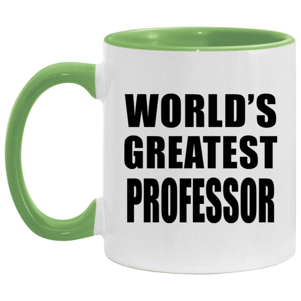 World's Greatest Professor - 11oz Accent Mug Green