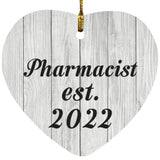 Pharmacist Established Est. 2022 - Heart Ornament F
