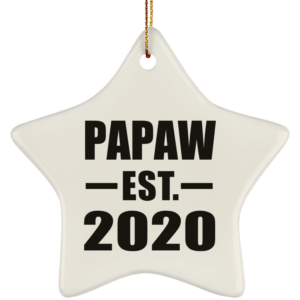 Papaw Established EST. 2020 - Star Ornament