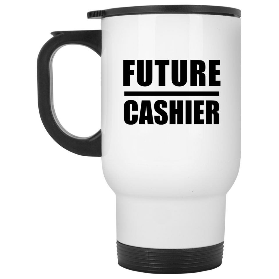 Future Cashier - White Travel Mug