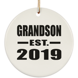 Grandson Established EST. 2019 - Circle Ornament