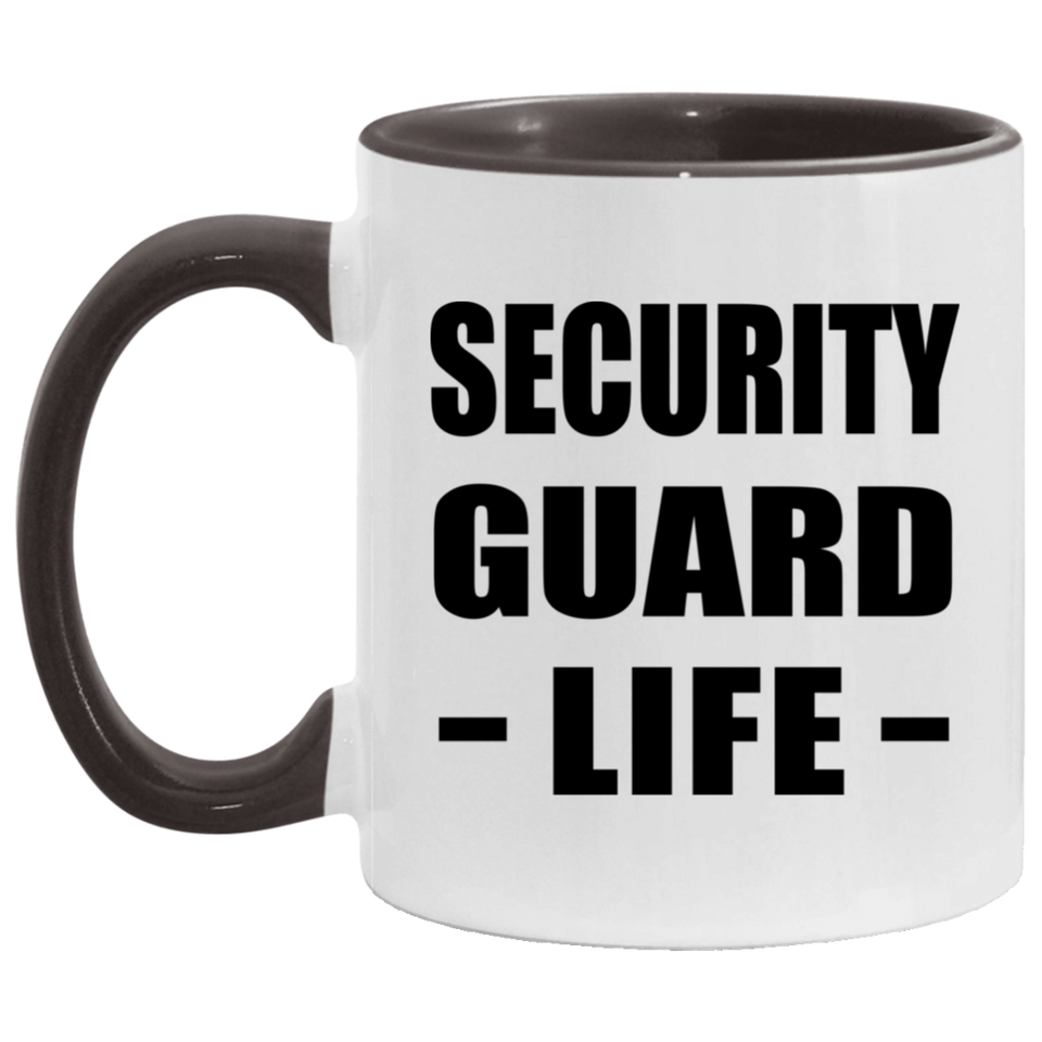 Security Guard Life - 11oz Accent Mug Black