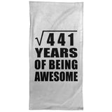 21st Birthday Square Root of 441 Years of Being Awesome - Hand Towel