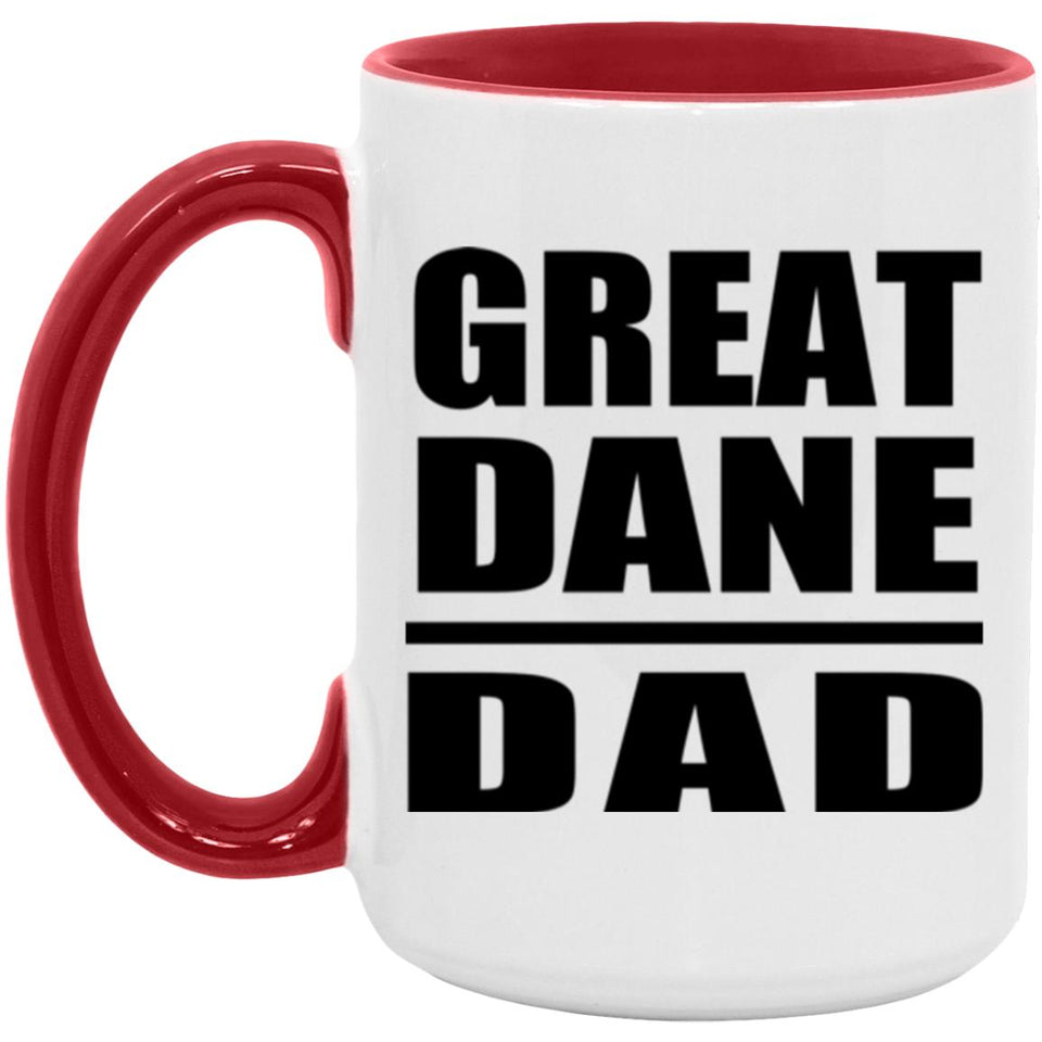 Great Dane Dad - 15oz Accent Mug Red