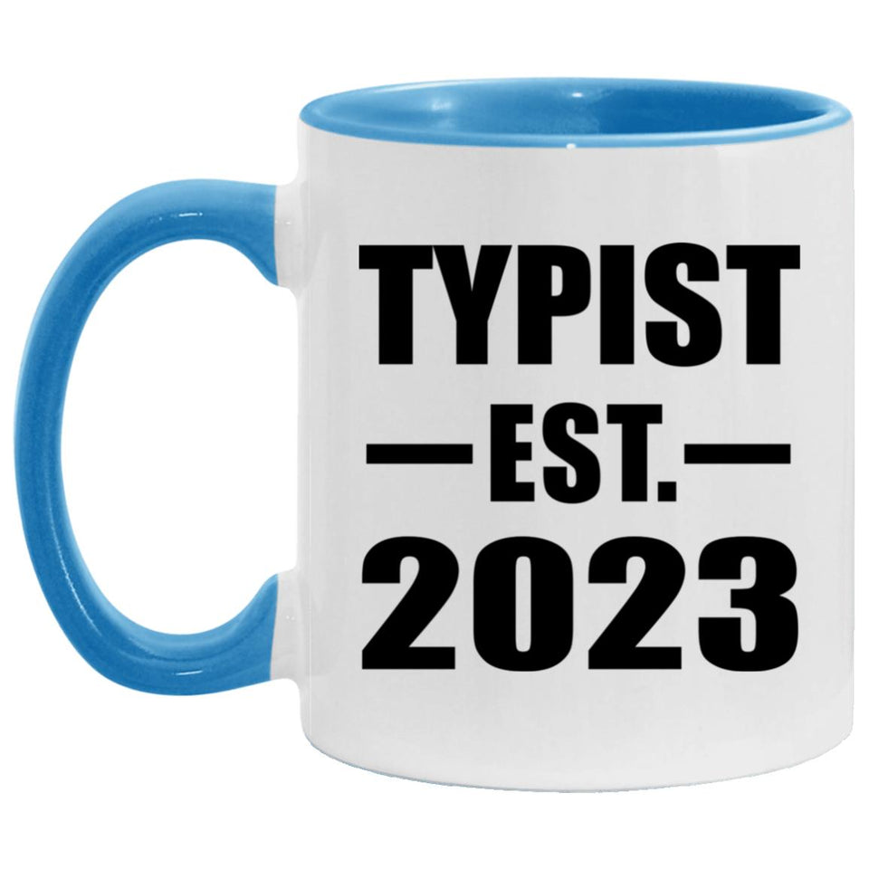 Typist Established EST. 2023 - 11oz Accent Mug Blue