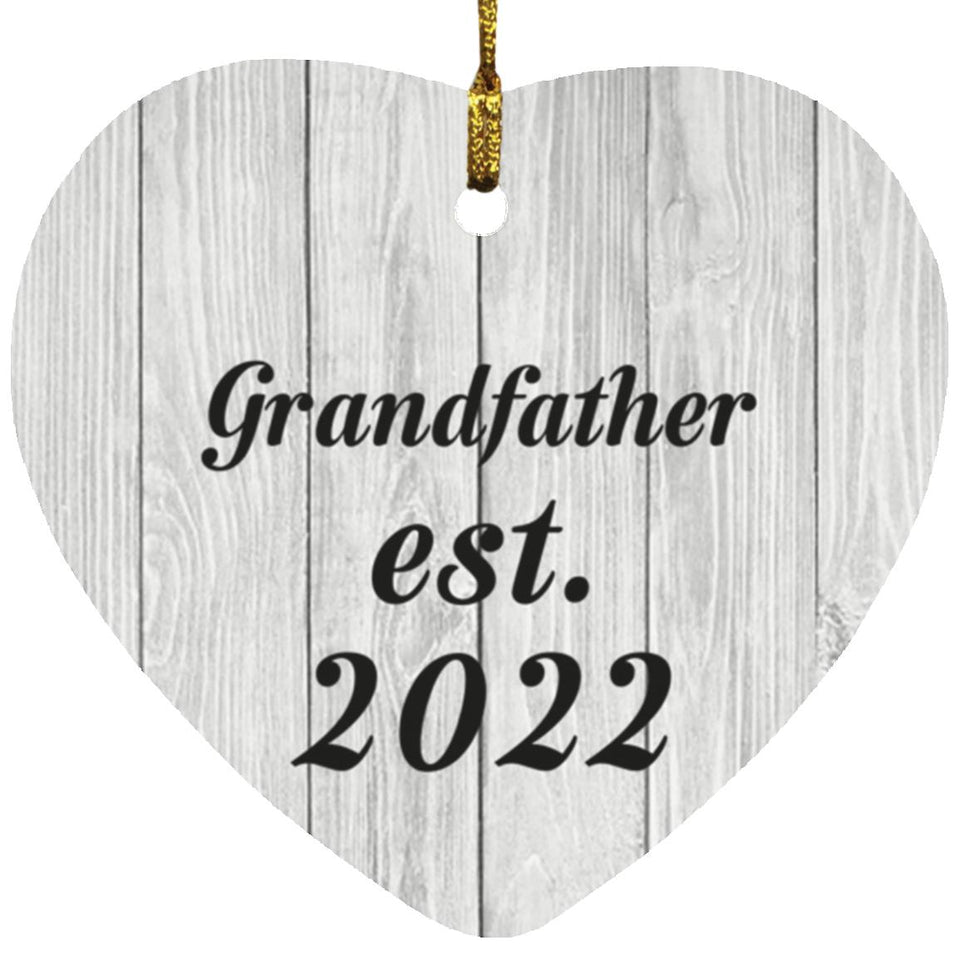 Grandfather Established Est. 2022 - Heart Ornament F