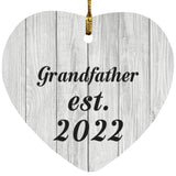 Grandfather Established Est. 2022 - Heart Ornament F
