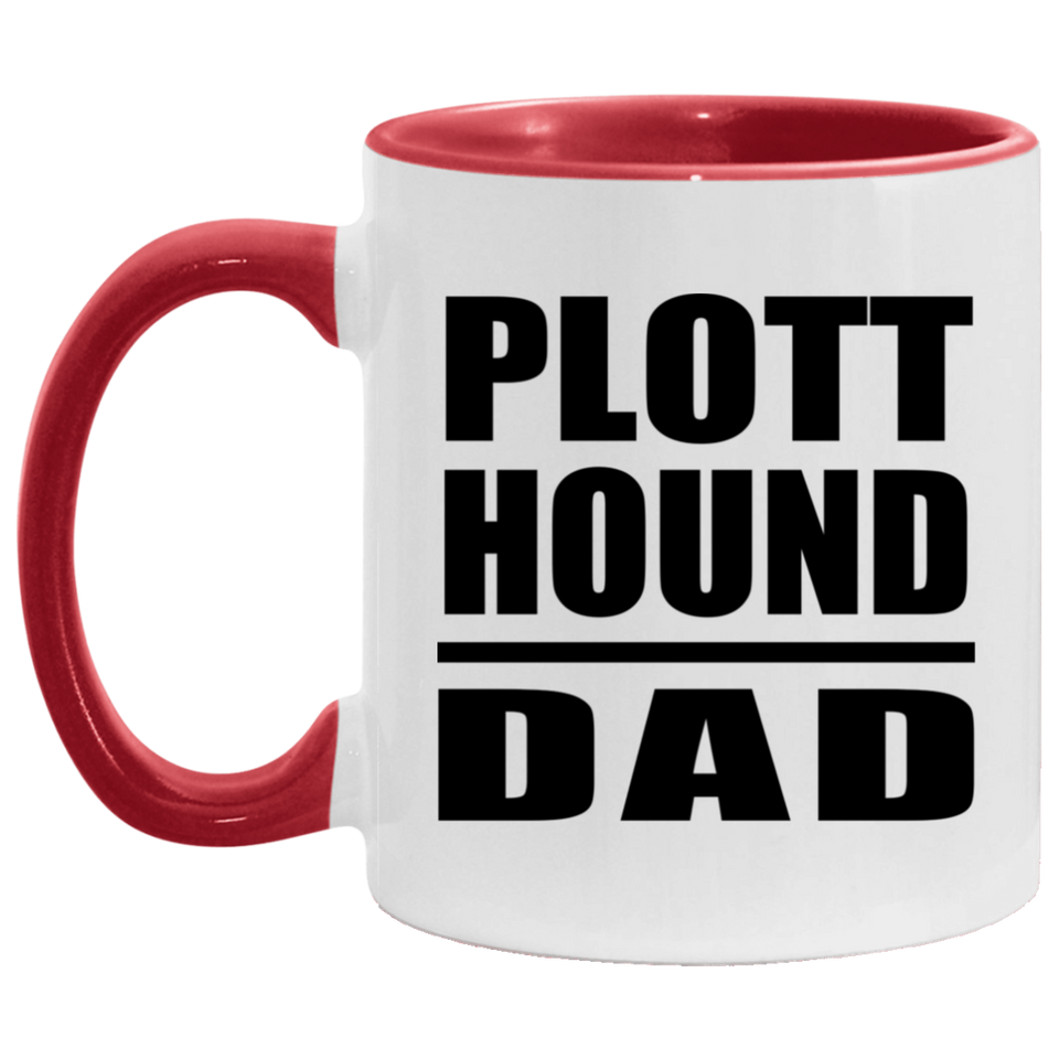 Plott Hound Dad - 11oz Accent Mug Red